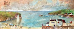 Along The Coast by Keith Athay - Varnished Original Painting on Box Canvas sized 39x16 inches. Available from Whitewall Galleries